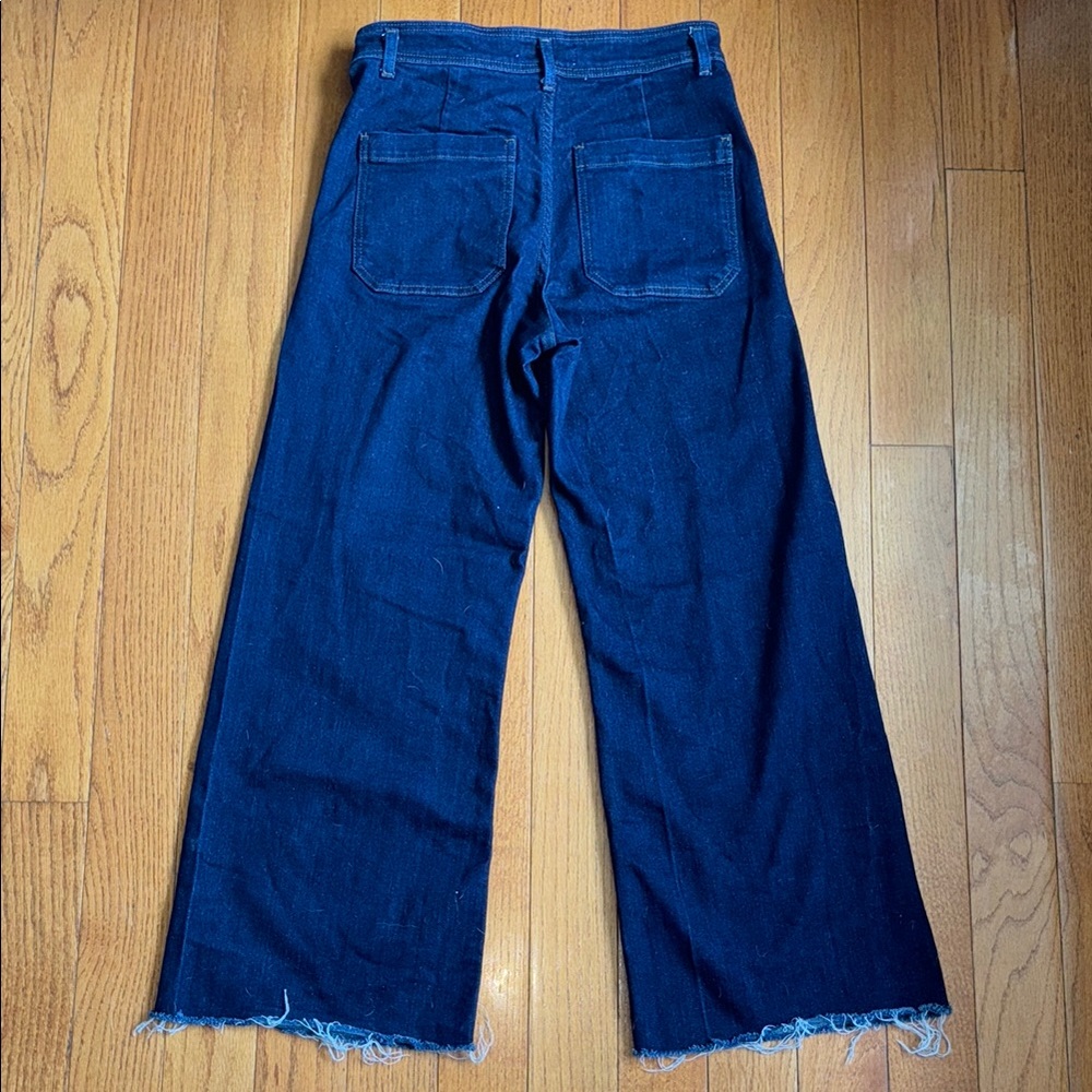 Zara women’s Dark Blue Flare & Wide Leg Jeans - Picture 4 of 7